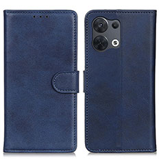 Custodia Portafoglio In Pelle Cover con Supporto A02D per Oppo Reno8 5G Blu