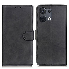 Custodia Portafoglio In Pelle Cover con Supporto A02D per Oppo Reno9 Pro+ Plus 5G Nero