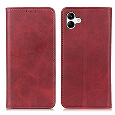 Custodia Portafoglio In Pelle Cover con Supporto A02D per Samsung Galaxy A04 4G Rosso