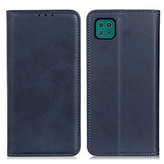 Custodia Portafoglio In Pelle Cover con Supporto A02D per Samsung Galaxy A22 5G Blu