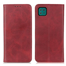 Custodia Portafoglio In Pelle Cover con Supporto A02D per Samsung Galaxy A22s 5G Rosso
