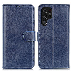 Custodia Portafoglio In Pelle Cover con Supporto A02D per Samsung Galaxy S23 Ultra 5G Blu