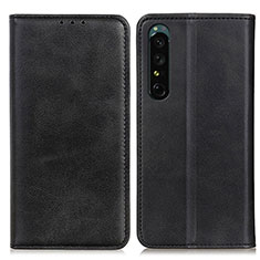 Custodia Portafoglio In Pelle Cover con Supporto A02D per Sony Xperia 1 V Nero