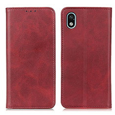 Custodia Portafoglio In Pelle Cover con Supporto A02D per Sony Xperia Ace III SO-53C Rosso