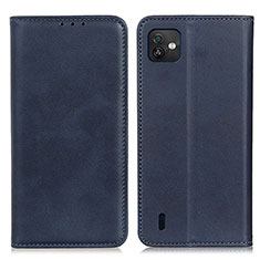 Custodia Portafoglio In Pelle Cover con Supporto A02D per Wiko Y82 Blu