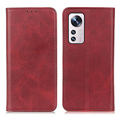 Custodia Portafoglio In Pelle Cover con Supporto A02D per Xiaomi Mi 12 Pro 5G Rosso