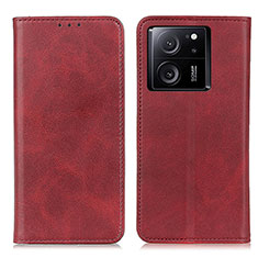 Custodia Portafoglio In Pelle Cover con Supporto A02D per Xiaomi Mi 13T Pro 5G Rosso