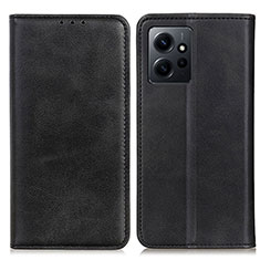 Custodia Portafoglio In Pelle Cover con Supporto A02D per Xiaomi Redmi Note 12 4G Nero