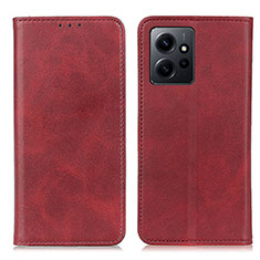 Custodia Portafoglio In Pelle Cover con Supporto A02D per Xiaomi Redmi Note 12 4G Rosso