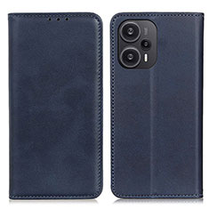 Custodia Portafoglio In Pelle Cover con Supporto A02D per Xiaomi Redmi Note 12 Turbo 5G Blu