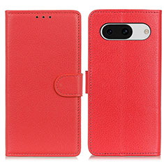 Custodia Portafoglio In Pelle Cover con Supporto A03D per Google Pixel 8a 5G Rosso