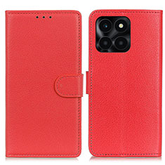 Custodia Portafoglio In Pelle Cover con Supporto A03D per Huawei Honor X8b Rosso