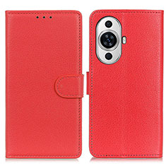 Custodia Portafoglio In Pelle Cover con Supporto A03D per Huawei Nova 11 Rosso