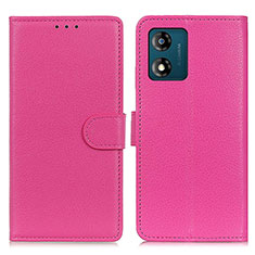 Custodia Portafoglio In Pelle Cover con Supporto A03D per Motorola Moto E13 Rosa Caldo