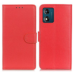 Custodia Portafoglio In Pelle Cover con Supporto A03D per Motorola Moto E13 Rosso