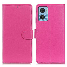 Custodia Portafoglio In Pelle Cover con Supporto A03D per Motorola Moto E22i Rosa Caldo