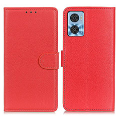 Custodia Portafoglio In Pelle Cover con Supporto A03D per Motorola Moto E22i Rosso