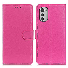 Custodia Portafoglio In Pelle Cover con Supporto A03D per Motorola Moto E32s Rosa Caldo