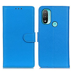 Custodia Portafoglio In Pelle Cover con Supporto A03D per Motorola Moto E40 Cielo Blu