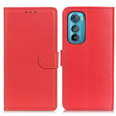 Custodia Portafoglio In Pelle Cover con Supporto A03D per Motorola Moto Edge 30 5G Rosso