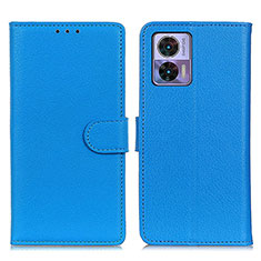 Custodia Portafoglio In Pelle Cover con Supporto A03D per Motorola Moto Edge 30 Lite 5G Cielo Blu