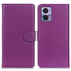 Custodia Portafoglio In Pelle Cover con Supporto A03D per Motorola Moto Edge 30 Lite 5G Viola