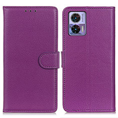 Custodia Portafoglio In Pelle Cover con Supporto A03D per Motorola Moto Edge 30 Neo 5G Viola