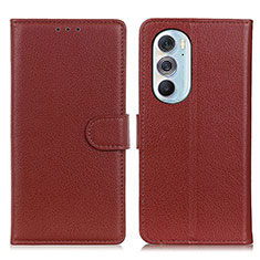 Custodia Portafoglio In Pelle Cover con Supporto A03D per Motorola Moto Edge X30 5G Marrone