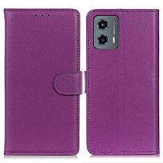 Custodia Portafoglio In Pelle Cover con Supporto A03D per Motorola Moto G 5G (2023) Viola