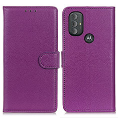 Custodia Portafoglio In Pelle Cover con Supporto A03D per Motorola Moto G Play (2023) Viola