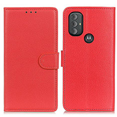 Custodia Portafoglio In Pelle Cover con Supporto A03D per Motorola Moto G Power (2022) Rosso