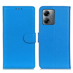 Custodia Portafoglio In Pelle Cover con Supporto A03D per Motorola Moto G14 Cielo Blu