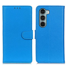 Custodia Portafoglio In Pelle Cover con Supporto A03D per Motorola Moto G200 5G Cielo Blu