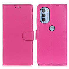 Custodia Portafoglio In Pelle Cover con Supporto A03D per Motorola Moto G31 Rosa Caldo