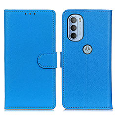 Custodia Portafoglio In Pelle Cover con Supporto A03D per Motorola Moto G41 Cielo Blu