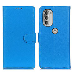 Custodia Portafoglio In Pelle Cover con Supporto A03D per Motorola Moto G51 5G Cielo Blu