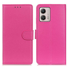 Custodia Portafoglio In Pelle Cover con Supporto A03D per Motorola Moto G53 5G Rosa Caldo