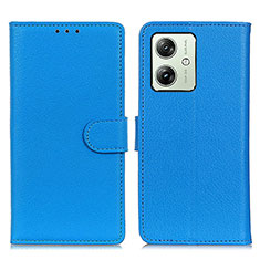 Custodia Portafoglio In Pelle Cover con Supporto A03D per Motorola Moto G54 5G Cielo Blu