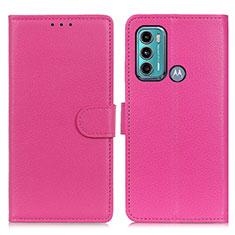 Custodia Portafoglio In Pelle Cover con Supporto A03D per Motorola Moto G60 Rosa Caldo