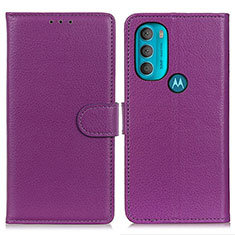 Custodia Portafoglio In Pelle Cover con Supporto A03D per Motorola Moto G71 5G Viola