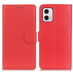 Custodia Portafoglio In Pelle Cover con Supporto A03D per Motorola Moto G73 5G Rosso