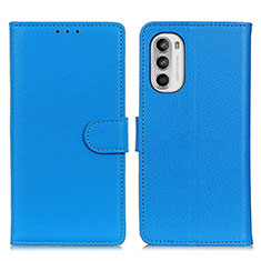 Custodia Portafoglio In Pelle Cover con Supporto A03D per Motorola Moto G82 5G Cielo Blu