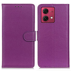 Custodia Portafoglio In Pelle Cover con Supporto A03D per Motorola Moto G84 5G Viola