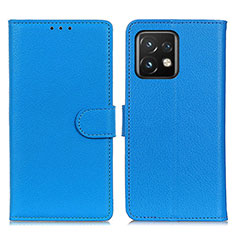 Custodia Portafoglio In Pelle Cover con Supporto A03D per Motorola Moto X40 5G Cielo Blu