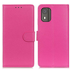 Custodia Portafoglio In Pelle Cover con Supporto A03D per Nokia C02 Rosa Caldo