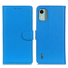 Custodia Portafoglio In Pelle Cover con Supporto A03D per Nokia C12 Plus Cielo Blu