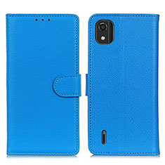 Custodia Portafoglio In Pelle Cover con Supporto A03D per Nokia C2 2nd Edition Cielo Blu