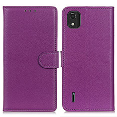 Custodia Portafoglio In Pelle Cover con Supporto A03D per Nokia C2 2nd Edition Viola