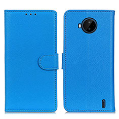 Custodia Portafoglio In Pelle Cover con Supporto A03D per Nokia C20 Plus Cielo Blu