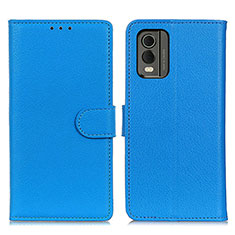 Custodia Portafoglio In Pelle Cover con Supporto A03D per Nokia C210 Cielo Blu